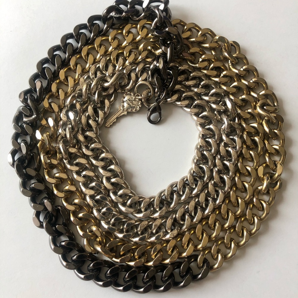 Betsey Johnson Luxe Multi-Metal Chain Necklace